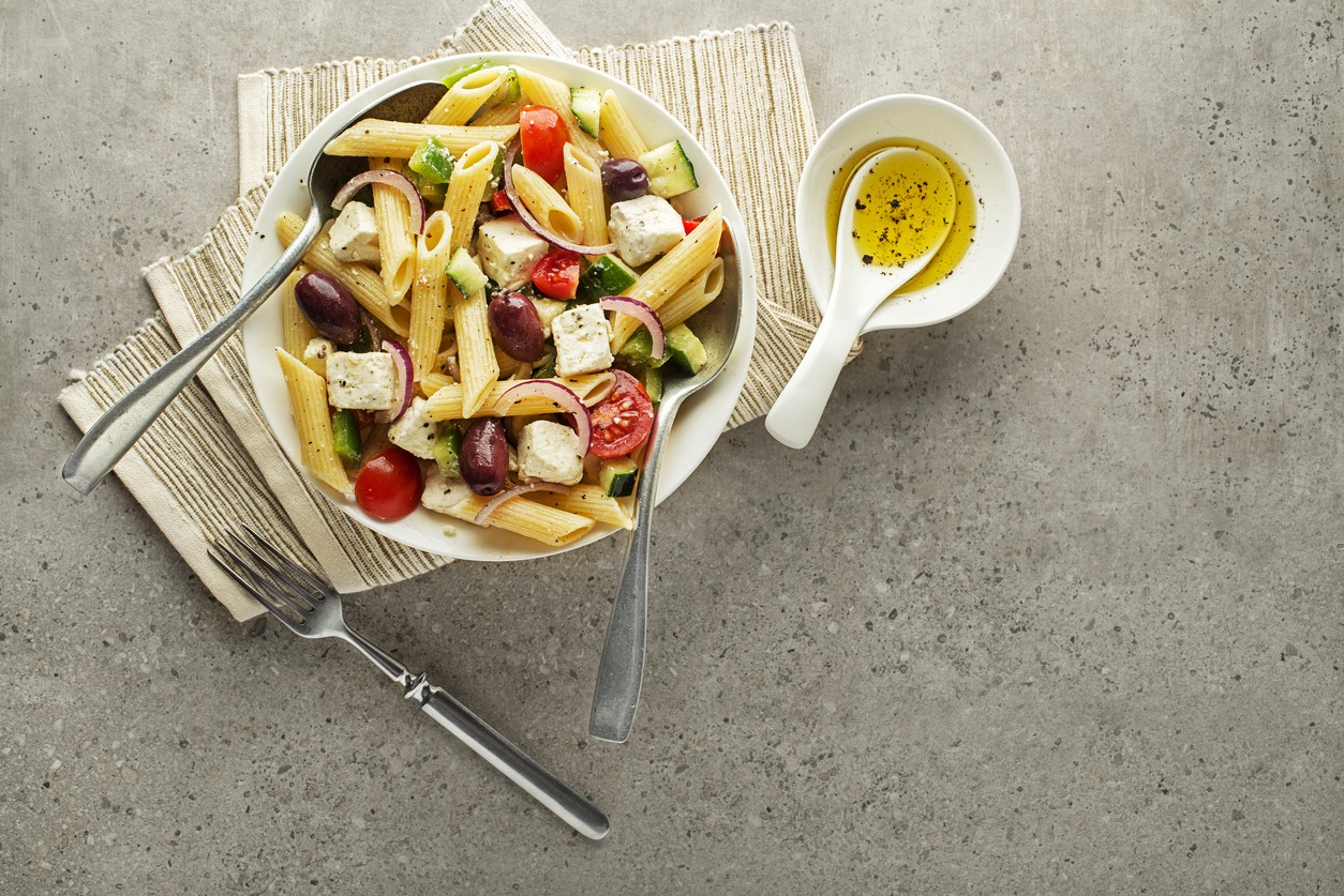 Pasta salad with feta cheese